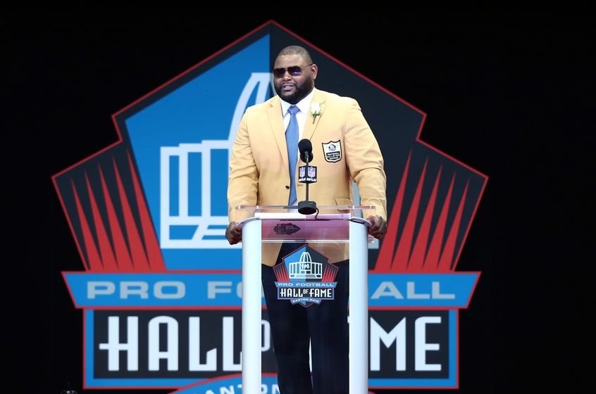 ... NFL Hall of Fame enshrinement at Tom Benson Hall of Fame Stadium ... NFL Hall of Fame enshrinement at Tom Benson Hall of Fame Stadium