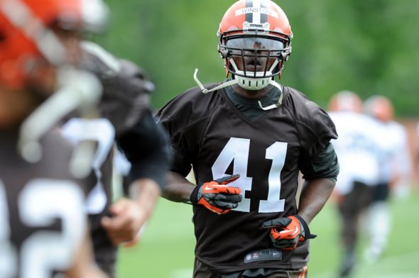 May 26, 2015; Berea, OH, USA; Cleveland Browns running back <a rel=