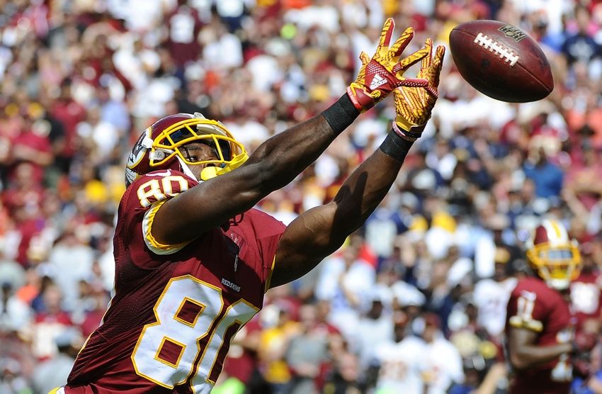 Sep 18, 2016; Landover, MD, USA; Washington Redskins wide receiver Jamison Crowder (80) is unable to make a catch against the Dallas Cowboys during the first half at FedEx Field. Mandatory Credit: Brad Mills-USA TODAY Sports