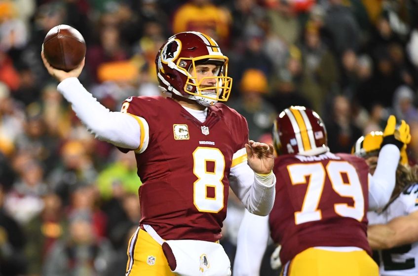 Nov 20, 2016; Landover, MD, USA; Washington Redskins quarterback Kirk Cousins (8) attempts a pass against the Green Bay Packers during the first half at FedEx Field. Mandatory Credit: Brad Mills-USA TODAY Sports