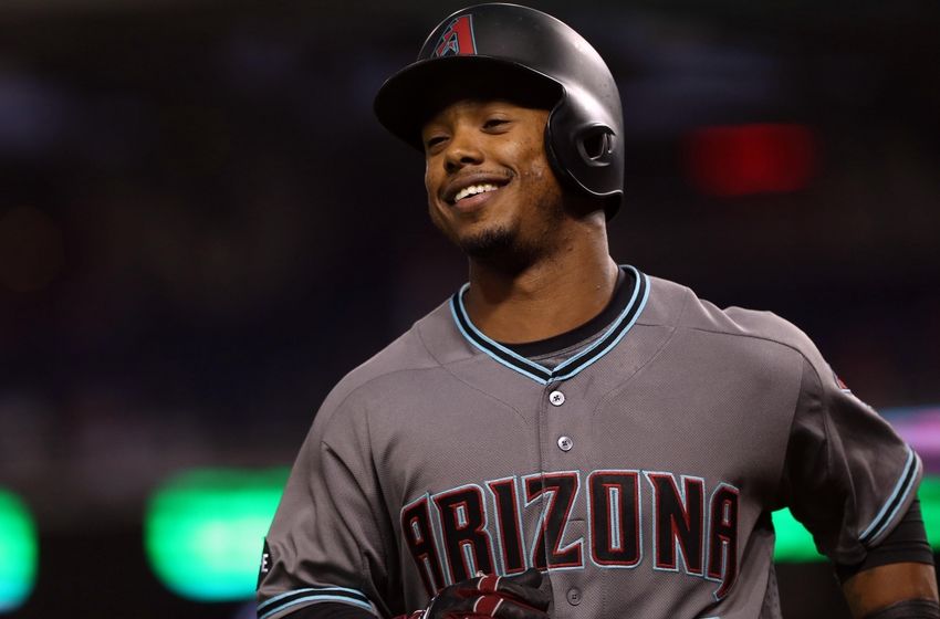 Sep 27, 2016; Washington, DC, USA; Arizona Diamondbacks second baseman Jean Segura (2) smiles while jogging to the dugout after hitting a solo home run against Washington Nationals starting pitcher Max Scherzer (not pictured) in the first inning at Nationals Park. Mandatory Credit: Geoff Burke-USA TODAY Sports