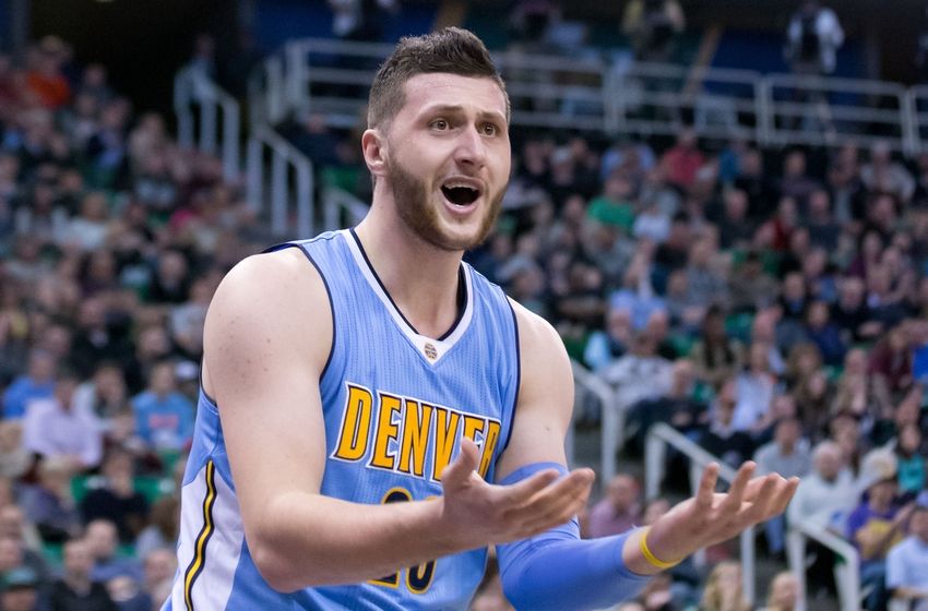Feb 3, 2016; Salt Lake City, UT, USA; Denver Nuggets center Jusuf Nurkic (23) reacts to a call during the second half against the Utah Jazz at Vivint Smart Home Arena. The Jazz won 85-81. Mandatory Credit: Russ Isabella-USA TODAY Sports
