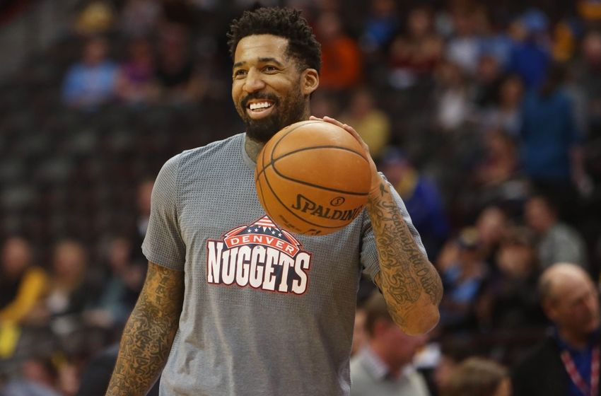 Nov 12, 2016; Denver, CO, USA; Denver Nuggets forward Wilson Chandler (21) before the game against the Detroit Pistons Pepsi Center. Mandatory Credit: Chris Humphreys-USA TODAY Sports