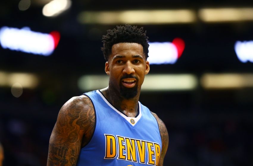 Nov 27, 2016; Phoenix, AZ, USA; Denver Nuggets forward Wilson Chandler (21) against the Phoenix Suns at Talking Stick Resort Arena. The Nuggets defeated the Suns 118-114. Mandatory Credit: Mark J. Rebilas-USA TODAY Sports