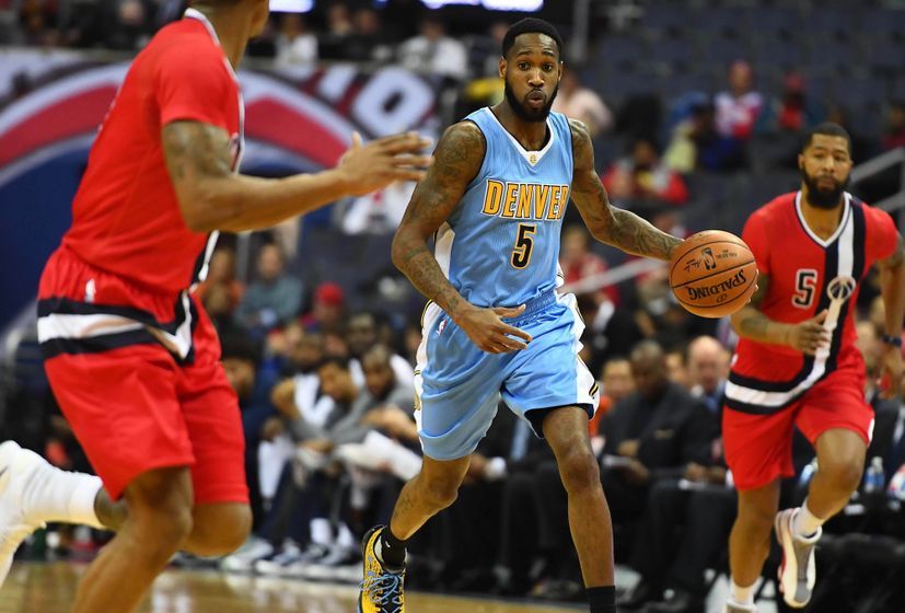 Dec 8, 2016; Washington, DC, USA; Denver Nuggets guard Will Barton (5) advances the ball against the Washington Wizards during the first half at Verizon Center. Mandatory Credit: Brad Mills-USA TODAY Sports