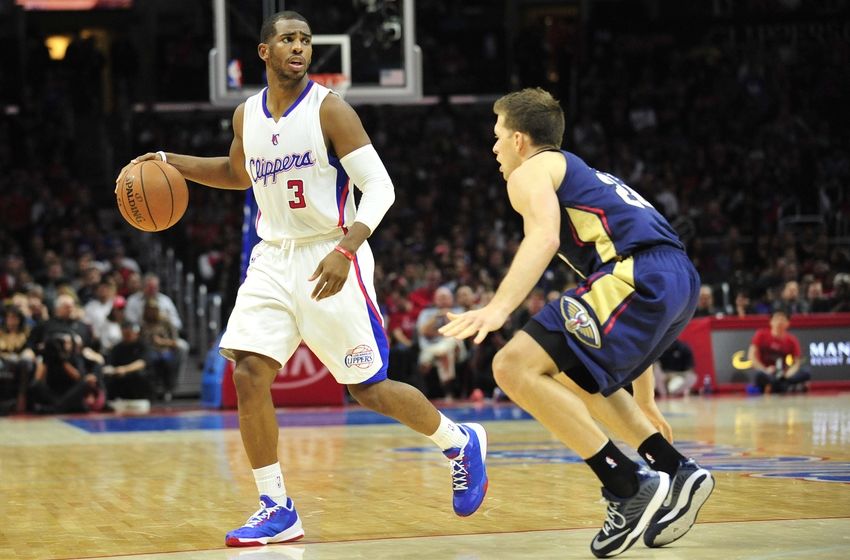 December 6, 2014; Los Angeles, CA, USA; against the Los Angeles Clippers guard Chris Paul (3) controls the ball during the first half at Staples Center. Mandatory Credit: Gary A. Vasquez-USA TODAY Sports