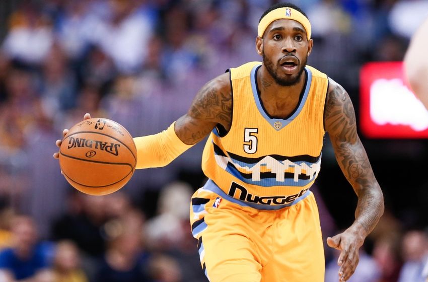 Apr 10, 2016; Denver, CO, USA; Denver Nuggets forward Will Barton (5) dribbles the ball in the fourth quarter against the Utah Jazz at the Pepsi Center. Mandatory Credit: Isaiah J. Downing-USA TODAY Sports
