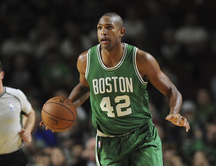 Oct 4, 2016; Amherst, MA, USA; Boston Celtics center Al Horford (42) dribbles the ball during the first half against the Philadelphia 76ers at William D. Mullins Center. Mandatory Credit: Bob DeChiara-USA TODAY Sports