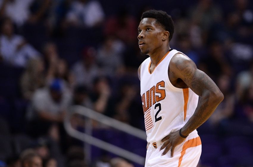 Oct 5, 2016; Phoenix, AZ, USA; Phoenix Suns guard Eric Bledsoe (2) walks off the court for a timeout in the first half of the game against the Utah Jazz at Talking Stick Resort Arena. Mandatory Credit: Jennifer Stewart-USA TODAY Sports