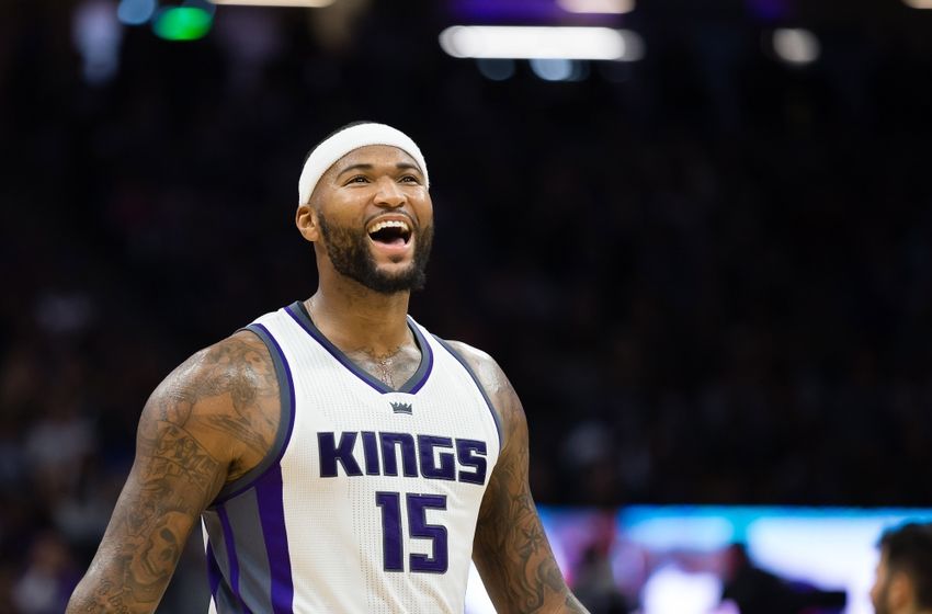 Oct 29, 2016; Sacramento, CA, USA; Sacramento Kings center DeMarcus Cousins (15) looks on against the Minnesota Timberwolves during the third quarter at Golden 1 Center. The Kings won 106-103. Mandatory Credit: Kelley L Cox-USA TODAY Sports