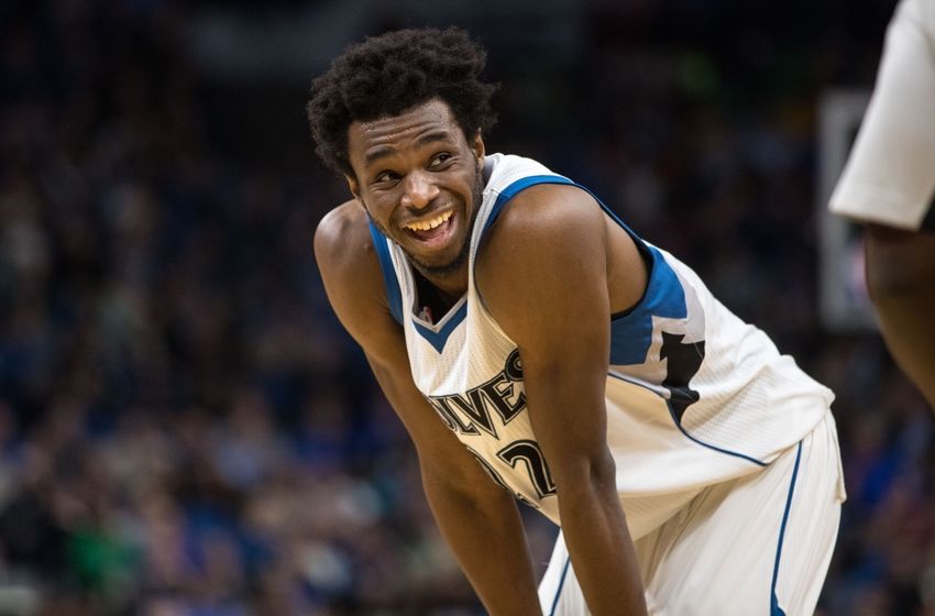 Nov 17, 2016; Minneapolis, MN, USA; Minnesota Timberwolves forward Andrew Wiggins (22) looks on during the third quarter against the Philadelphia 76ers at Target Center. The Timberwolves defeated the 76ers 110-86. Mandatory Credit: Brace Hemmelgarn-USA TODAY Sports