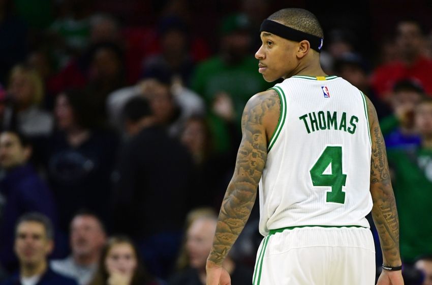 Dec 3, 2016; Philadelphia, PA, USA; Boston Celtics guard Isaiah Thomas (4) walks off the court after defeating the Philadelphia 76ers at Wells Fargo Center. The Celtics defeated the 76ers 107-106. Mandatory Credit: Eric Hartline-USA TODAY Sports