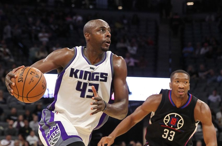 Oct 18, 2016; Sacramento, CA, USA; Sacramento Kings forward Anthony Tolliver (43) during the fourth quarter against the Los Angeles Clippers at Golden 1 Center. Mandatory Credit: Sergio Estrada-USA TODAY Sports