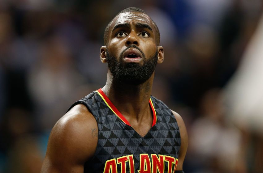 Nov 18, 2016; Charlotte, NC, USA; Atlanta Hawks guard Tim Hardaway Jr. (10) stands on the court in the game against the Charlotte Hornets at Spectrum Center. Mandatory Credit: Jeremy Brevard-USA TODAY Sports
