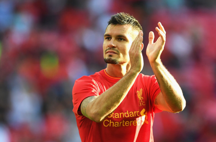 LONDON, ENGLAND - AUGUST 06: Dejan Lovren of Liverpool applauds supporters following the International Champions Cup match between Liverpool and Barcelona at Wembley Stadium on August 6, 2016 in London, England. (Photo by Michael Regan/Getty Images)