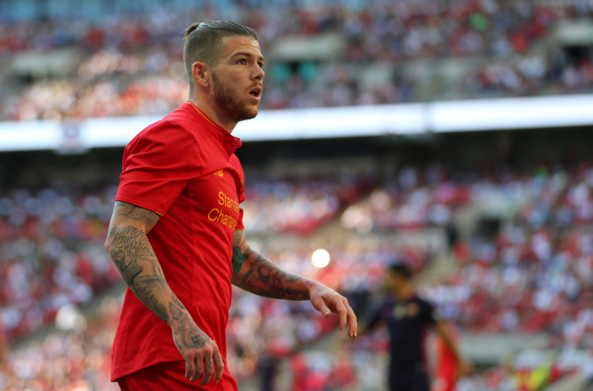 LONDON, ENGLAND - AUGUST 06: Alberto Moreno of Liverpool during the International Champions Cup 2016 match between Liverpool and Barcelona at Wembley Stadium on August 6, 2016 in London, England. (Photo by Catherine Ivill - AMA/Getty Images)