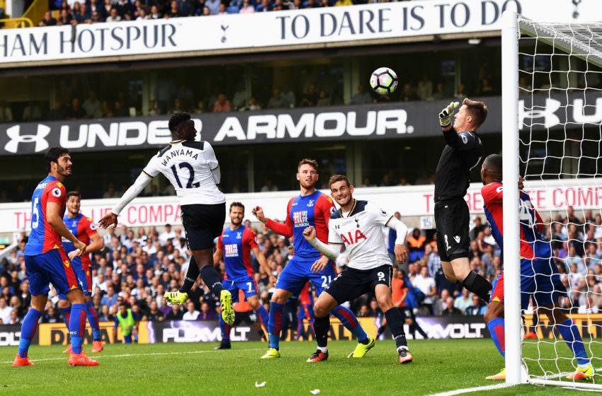 LONDON, ENGLAND - AUGUST 20: Victor Wanyama of Tottenham Hotspur scores his sides first goal past Wayne Hennessey of Crystal Palace during the Premier League match between Tottenham Hotspur and Crystal Palace at White Hart Lane on August 20, 2016 in London, England. (Photo by Mike Hewitt/Getty Images)