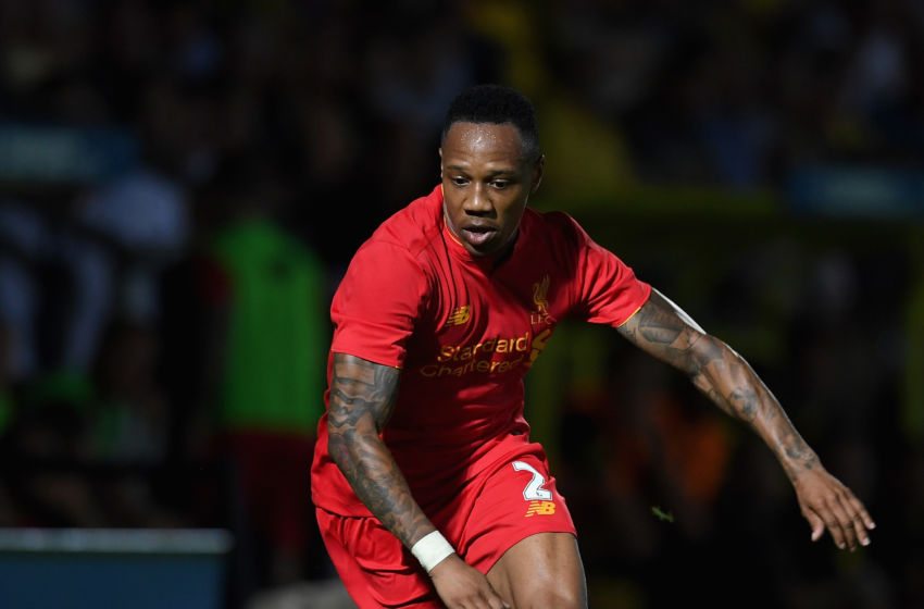 BURTON UPON TRENT, ENGLAND - AUGUST 23: Nathaniel Clyne of Liverpool during the EFL Cup match between Burton Albion and Liverpool at Pirelli Stadium on August 23, 2016 in Burton upon Trent, England. (Photo by Gareth Copley/Getty Images)