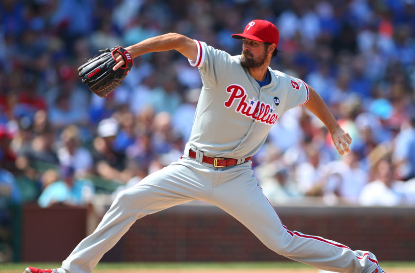 In the First Inning of His Final Game for the Phillies, Hamels Fires a No-Hitter. Photo by Caylor Arnold - USA TODAY Sports.