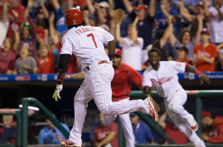 Fans Will Be Expecting More Walk-Off Hits This Year from Franco. Photo by Bill Streicher - USA TODAY Sports.
