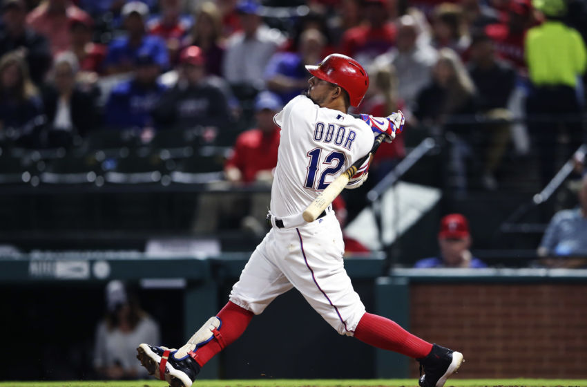 Sep 26, 2016; Arlington, TX, USA; Texas Rangers second baseman Rougned Odor (12) during the game against the Milwaukee Brewers at Globe Life Park in Arlington. Mandatory Credit: Kevin Jairaj-USA TODAY Sports