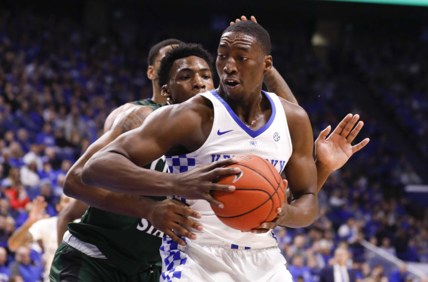 Nov 23, 2016; Lexington, KY, USA; Kentucky Wildcats forward Edrice Bam Adebayo (3) shoots the ball against the Cleveland State Vikings in the first half at Rupp Arena. Mandatory Credit: Mark Zerof-USA TODAY Sports