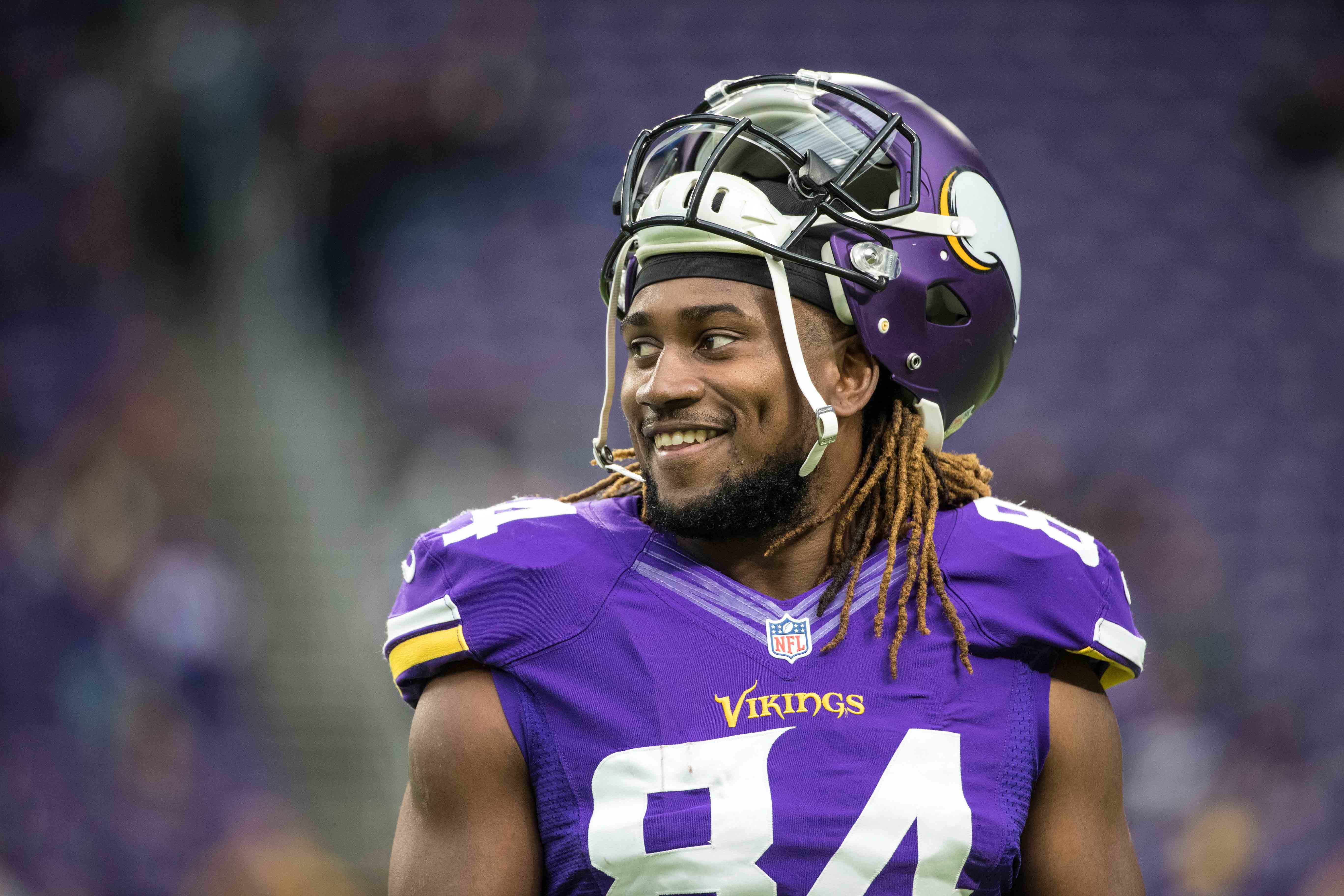 Nov 20, 2016; Minneapolis, MN, USA; Minnesota Vikings wide receiver Cordarrelle Patterson (84) against the Arizona Cardinals at U.S. Bank Stadium. The Vikings defeated the Cardinals 30-24. Mandatory Credit: Brace Hemmelgarn-USA TODAY Sports