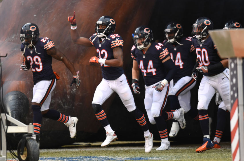 Dec 24, 2016; Chicago, IL, USA; Chicago Bears Defensive back Deiondre' Hall (32) enters the field with teammates prior to a game against the Washington Redskins at Soldier Field. Redskins won 41-21. Mandatory Credit: Patrick Gorski-USA TODAY Sports