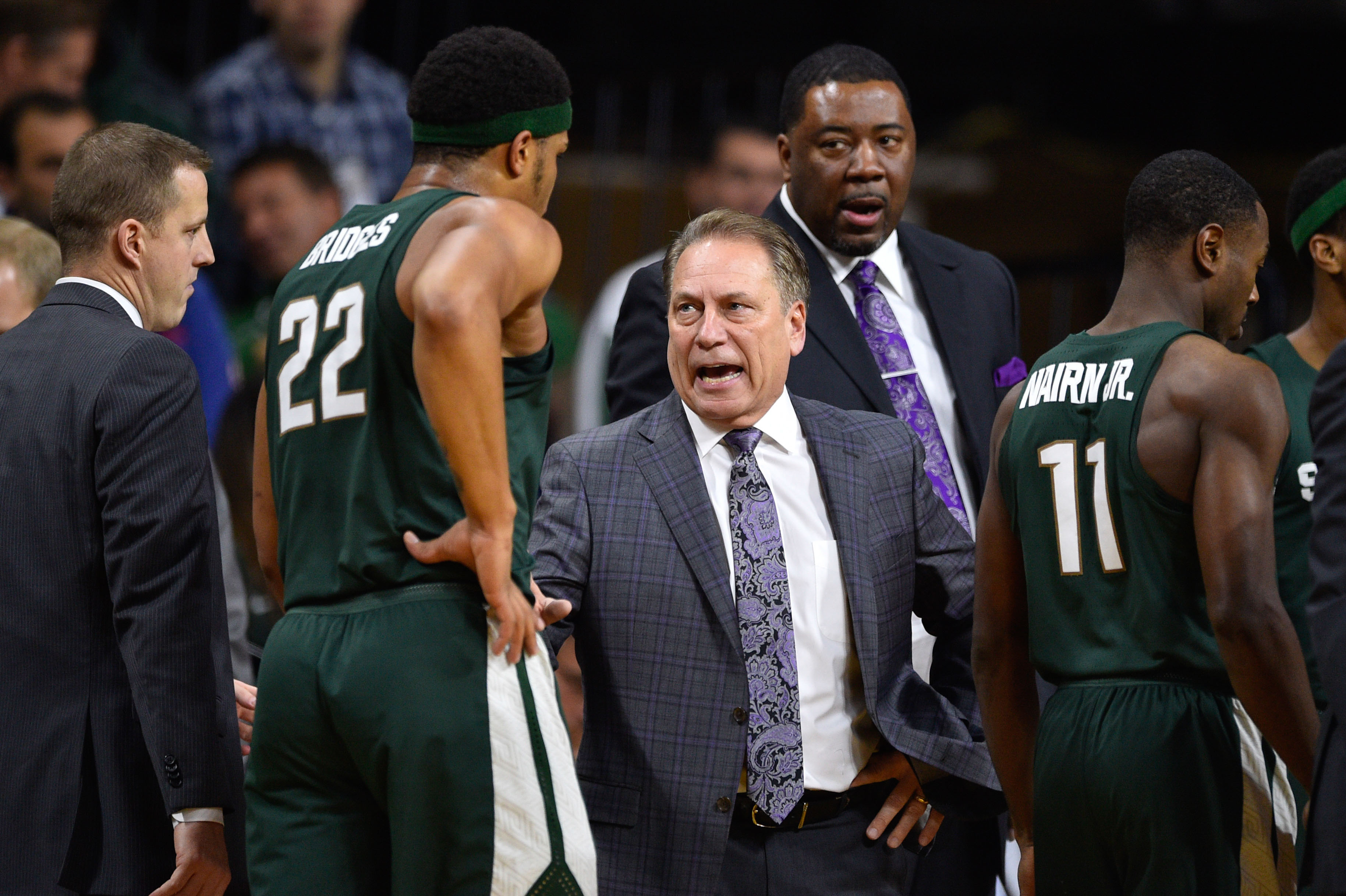 Jan 7, 2017; Philadelphia, PA, USA; Michigan State Spartans head coach Tom Izzo in action against the Penn State Nittany Lions at Palestra. Mandatory Credit: Derik Hamilton-USA TODAY Sports