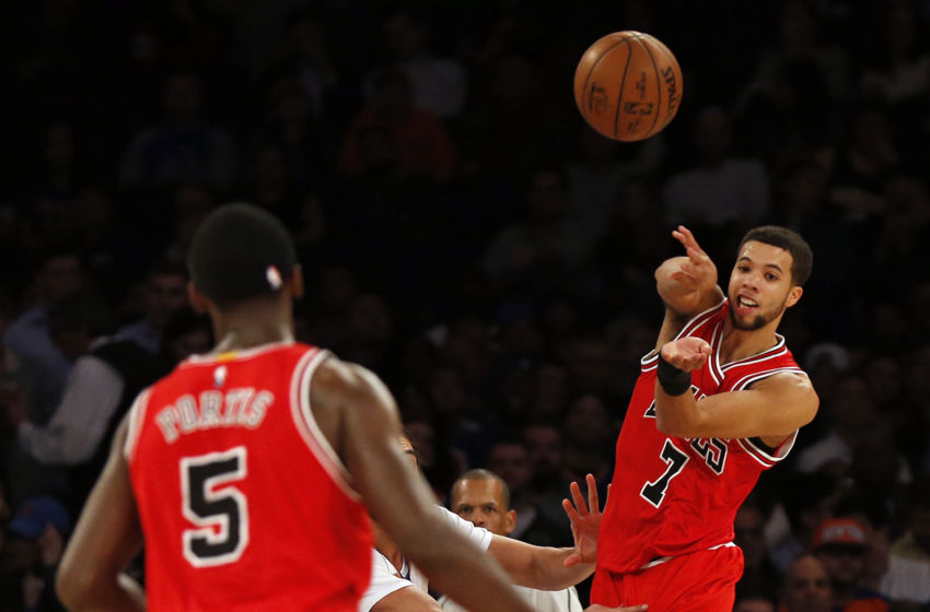 Jan 12, 2017; New York, NY, USA; Chicago Bulls guard Michael Carter-Williams (7) passes the ball during the second quarter against the New York Knicks at Madison Square Garden. Mandatory Credit: Adam Hunger-USA TODAY Sports
