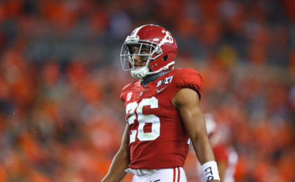 Jan 9, 2017; Tampa, FL, USA; Alabama Crimson Tide defensive back Marlon Humphrey (26) in the 2017 College Football Playoff National Championship Game against the Clemson Tigers at Raymond James Stadium. Mandatory Credit: Mark J. Rebilas-USA TODAY Sports