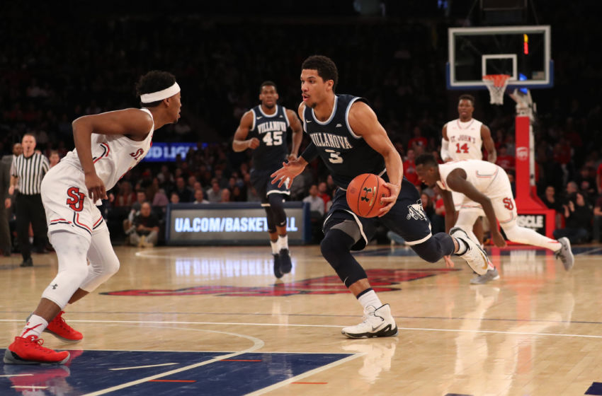 Jan 14, 2017; Queens, NY, USA; Villanova Wildcats guard Josh Hart (3) dribbles the ball during the first half against the St. John's Red Storm at Madison Square Garden. Mandatory Credit: Anthony Gruppuso-USA TODAY Sports