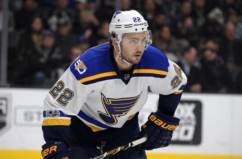Jan 12, 2017; Los Angeles, CA, USA; St. Louis Blues defenseman Kevin Shattenkirk (22) reacts during a NHL hockey game against the Los Angeles Kings at Staples Center. The Kings defeated the Blues 5-1. Mandatory Credit: Kirby Lee-USA TODAY Sports