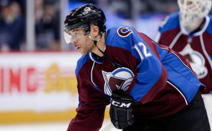 Jan 23, 2017; Denver, CO, USA; Colorado Avalanche right wing Jarome Iginla (12) warms up before the game against the San Jose Sharks at the Pepsi Center. Mandatory Credit: Isaiah J. Downing-USA TODAY Sports