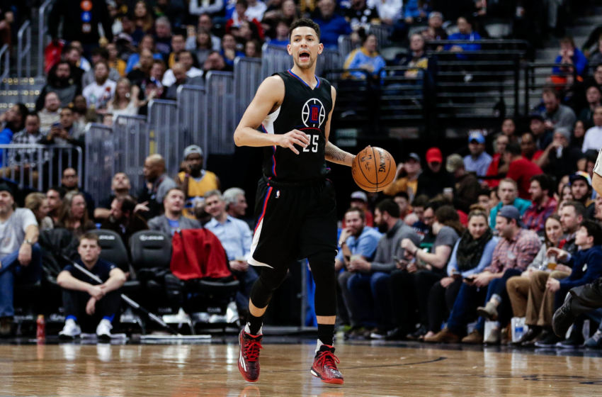 Jan 21, 2017; Denver, CO, USA; Los Angeles Clippers guard Austin Rivers (25) dribbles the ball up court in the third quarter against the Denver Nuggets at the Pepsi Center. The Nuggets won 123-98. Mandatory Credit: Isaiah J. Downing-USA TODAY Sports