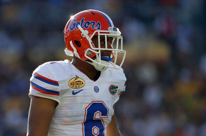 Jan 2, 2017; Tampa , FL, USA; Florida Gators defensive back Quincy Wilson (6) during the second half at Raymond James Stadium. Florida Gators defeated the Iowa Hawkeyes 30-3. Mandatory Credit: Kim Klement-USA TODAY Sports
