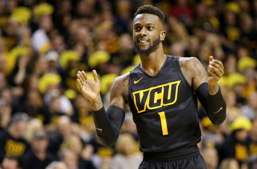 Jan 27, 2017; Richmond, VA, USA; Virginia Commonwealth Rams guard JeQuan Lewis (1) claps on the court prior to the Rams' game against the Dayton Flyers at Stuart C. Siegel Center. The Rams won 73-68. Mandatory Credit: Geoff Burke-USA TODAY Sports
