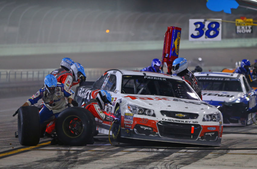 Nov 20, 2016; Homestead, FL, USA; NASCAR Sprint Cup Series driver Danica Patrick pits during the Ford Ecoboost 400 at Homestead-Miami Speedway. Mandatory Credit: Mark J. Rebilas-USA TODAY Sports