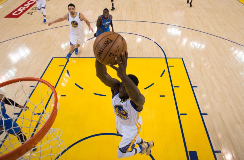 January 18, 2017; Oakland, CA, USA; Golden State Warriors forward Draymond Green (23) during the game against the Oklahoma City Thunder at Oracle Arena. The Warriors defeated the Thunder 121-100. Mandatory Credit: Kyle Terada-USA TODAY Sports