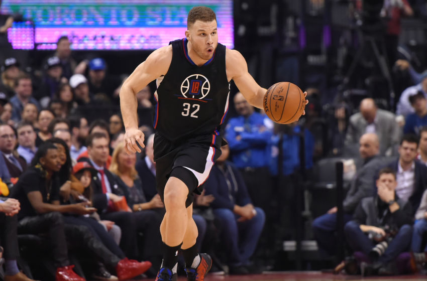 Feb 6, 2017; Toronto, Ontario, CAN; Los Angeles Clippers forward Blake Griffin (32) dribbles the ball against the Toronto Raptors at Air Canada Centre. The Raptors won 118-109. Mandatory Credit: Dan Hamilton-USA TODAY Sports