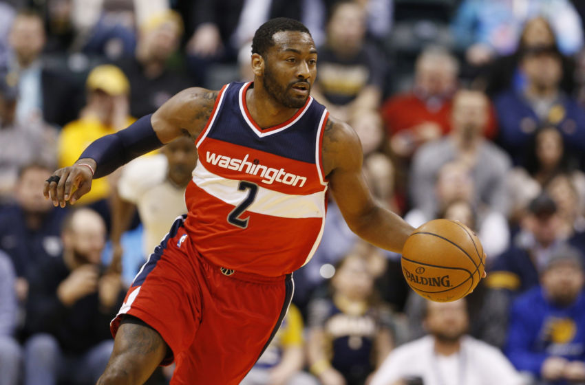 Feb 16, 2017; Indianapolis, IN, USA; Washington Wizards guard John Wall (2) brings the ball up court against the Indiana Pacers at Bankers Life Fieldhouse. Mandatory Credit: Brian Spurlock-USA TODAY Sports