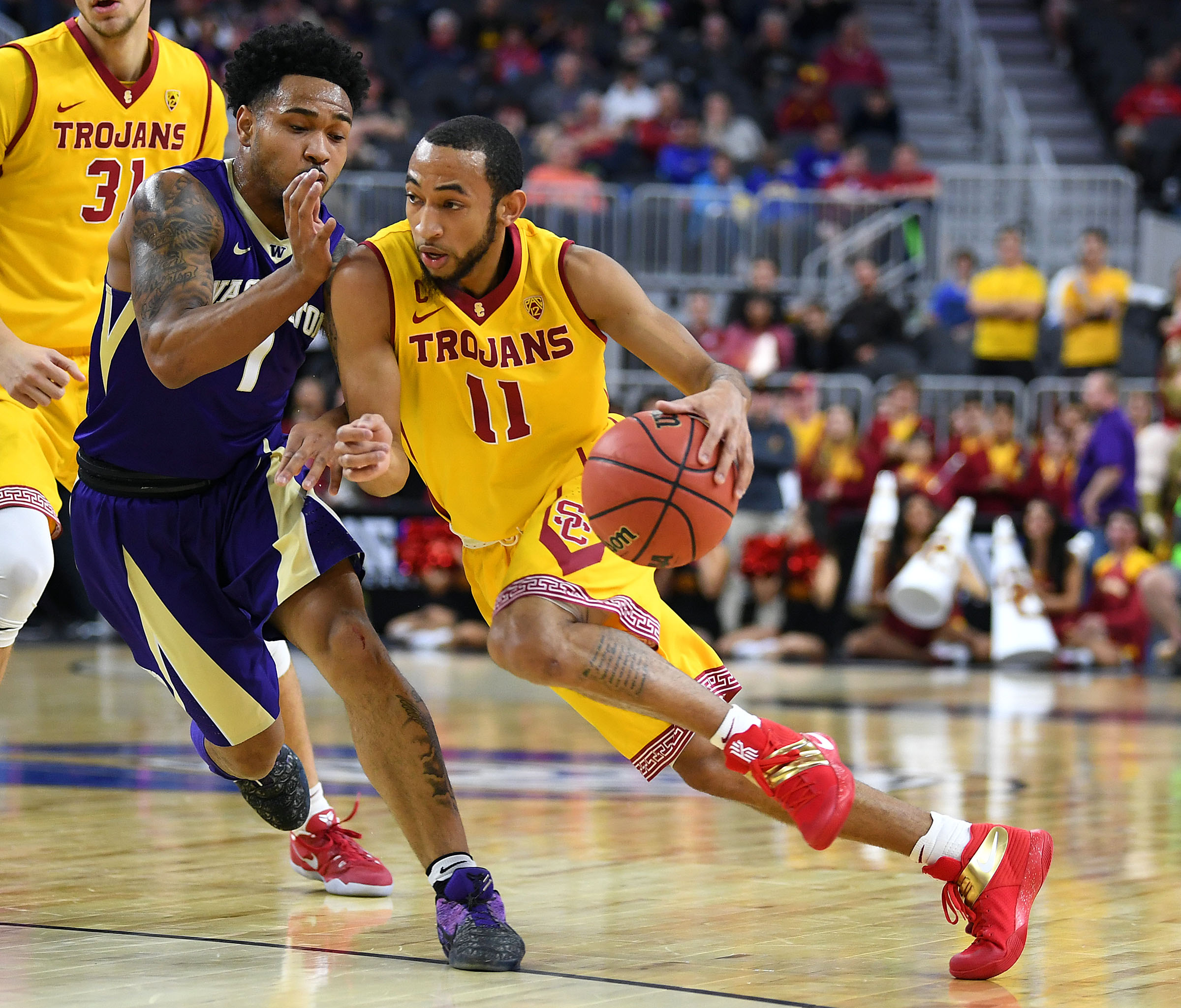 USC Basketball vs. Washington Trojans Advance In Pac12 Tournament