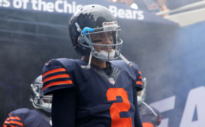 Oct 2, 2016; Chicago, IL, USA; Chicago Bears quarterback Brian Hoyer (2) prior to a game against the Detroit Lions at Soldier Field. Mandatory Credit: Dennis Wierzbicki-USA TODAY Sports