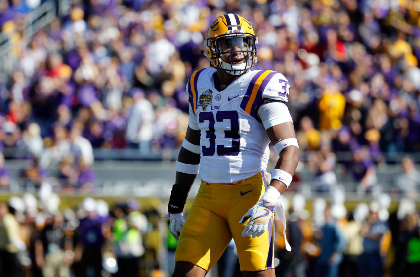 Dec 31, 2016; Orlando , FL, USA; LSU Tigers safety Jamal Adams (33) against the Louisville Cardinals during the first half at Camping World Stadium. Mandatory Credit: Kim Klement-USA TODAY Sports