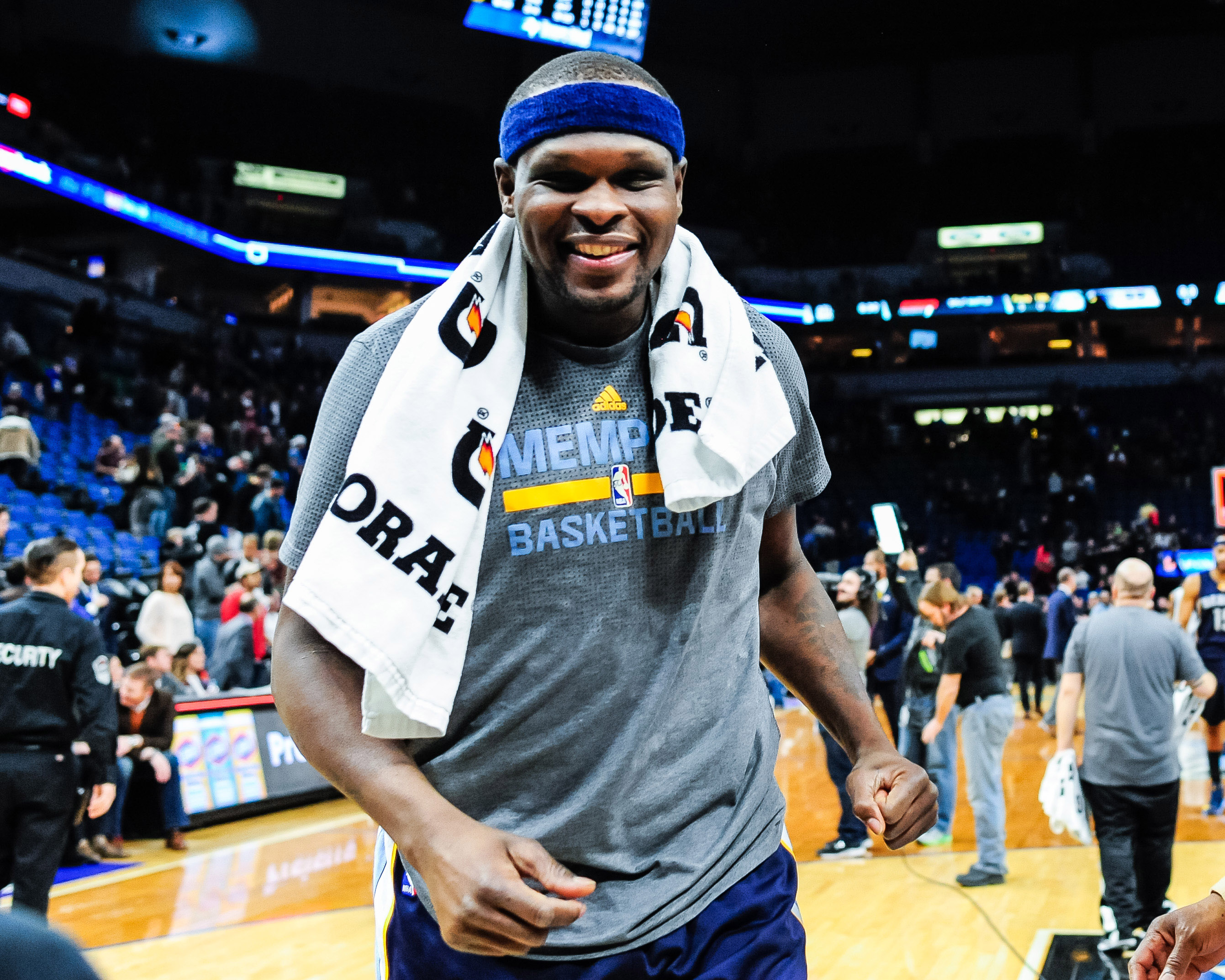 Feb 4, 2017; Minneapolis, MN, USA; Memphis Grizzlies forward Zach Randolph (50) walks off the court after the game against the Minnesota Timberwolves at Target Center. The Grizzlies won 107-99. Mandatory Credit: Jeffrey Becker-USA TODAY Sports