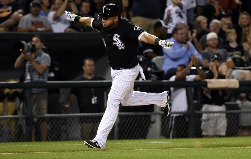 Jun 24, 2016; Chicago, IL, USA; Chicago White Sox left fielder <a rel=