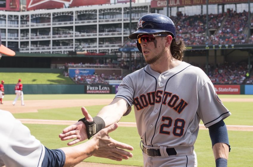 Sep 4, 2016; Arlington, TX, USA; Houston Astros left fielder <a rel=