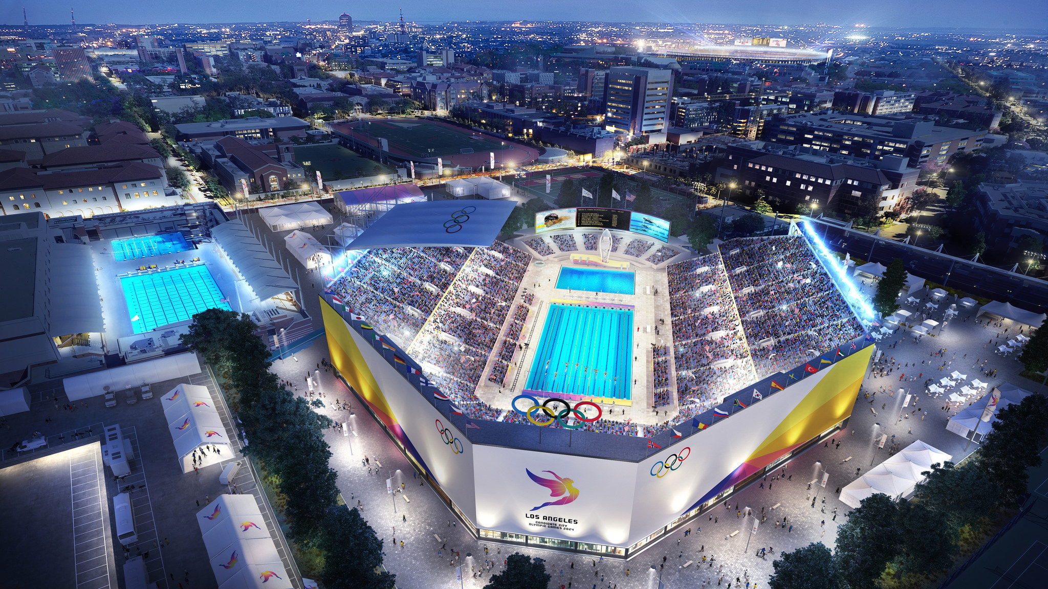LA Coliseum renovation New 2024 Olympic renderings video