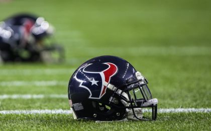 Oct 8, 2015; Houston, TX, USA; General view of a Houston Texans helmet before a game against the Indianapolis Colts at NRG Stadium. Mandatory Credit: Troy Taormina-USA TODAY Sports