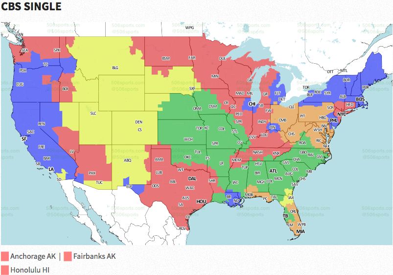 NFL coverage map 2016: TV schedule Week 13